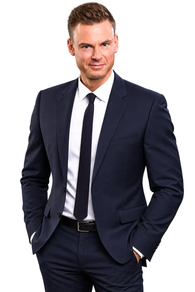 Alexander Rommelmann im Business-Anzug