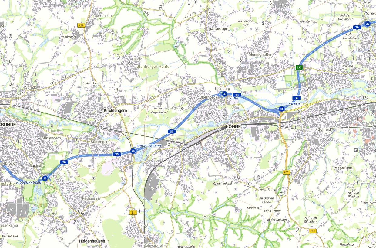 Karte von Löhne mit Ortsteilen – Lage und Bodenrichtwerte
